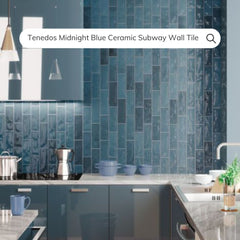 Tenedos HTC184 Ceramic Subway Wall Tile Handmade Look Glossy Glaze for Backsplash Kitchen, Bathroom Shower, Accent Wall (1, Midnight Blue)
