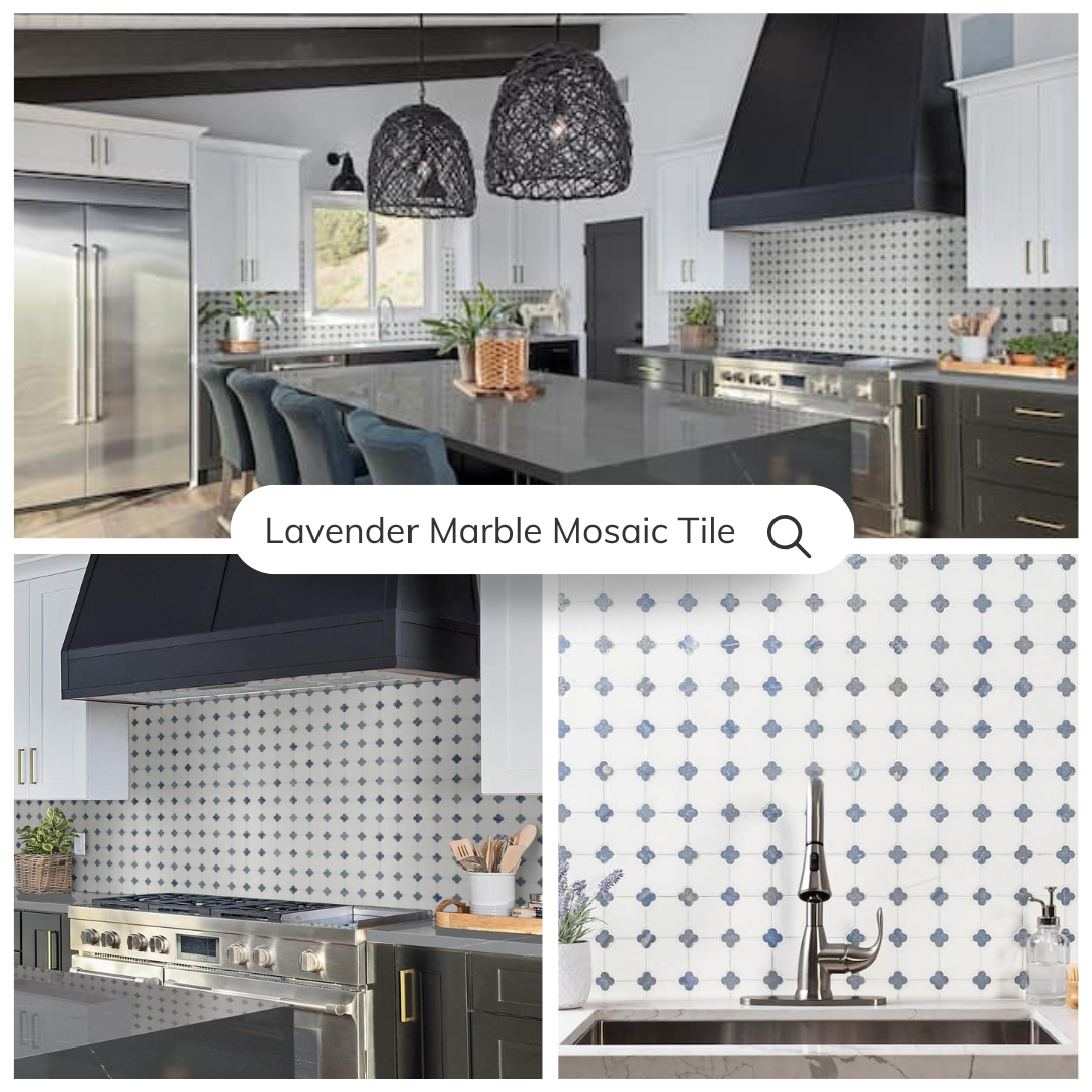 Tenedos Lavender Polished Marble Mosaic Tile