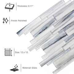 Tenedos HTC248 Ocean Mist Linear Glass Mosaic Tile