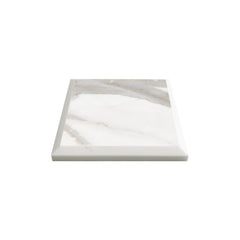 4x4 Calacatta Gold Italian Marble Subway Tile Wide Beveled Polished (Glossy)