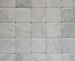 White Carrara 4x4 Tumbled Marble Floor Wall Tile (9 pieces - 1 Sqft)