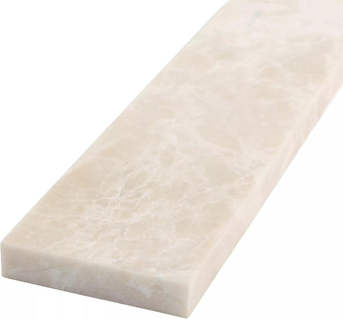 Tenedos HTCFD 2x8 Polished Beige Marble Tile, Natural Stone Straight Edge, Water-Resistant with Sealant, Floor & Wall Use, Shower Floor and Wall Suitable – Box of 20 Pieces