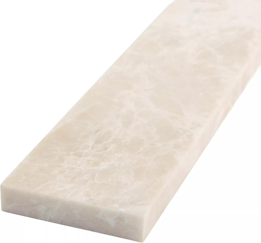 Tenedos HTCFD 2x8 Polished Beige Marble Tile, Natural Stone Straight Edge, Water-Resistant with Sealant, Floor & Wall Use, Shower Floor and Wall Suitable – Box of 20 Pieces