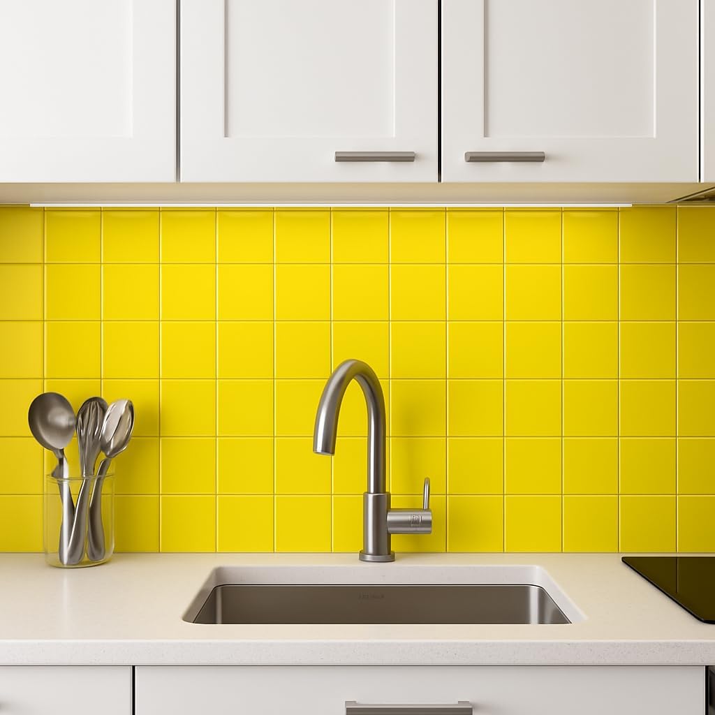 4x4 Yellow Ceramic Tile-Box of 10 pcs