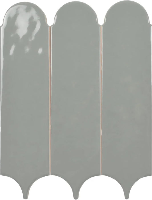 Tenedos HTCRC Glossy Wool 3x12 Interlocking Ceramic Wall Tile | Decorative Elongated Tile | Kitchen Backsplash Bathroom