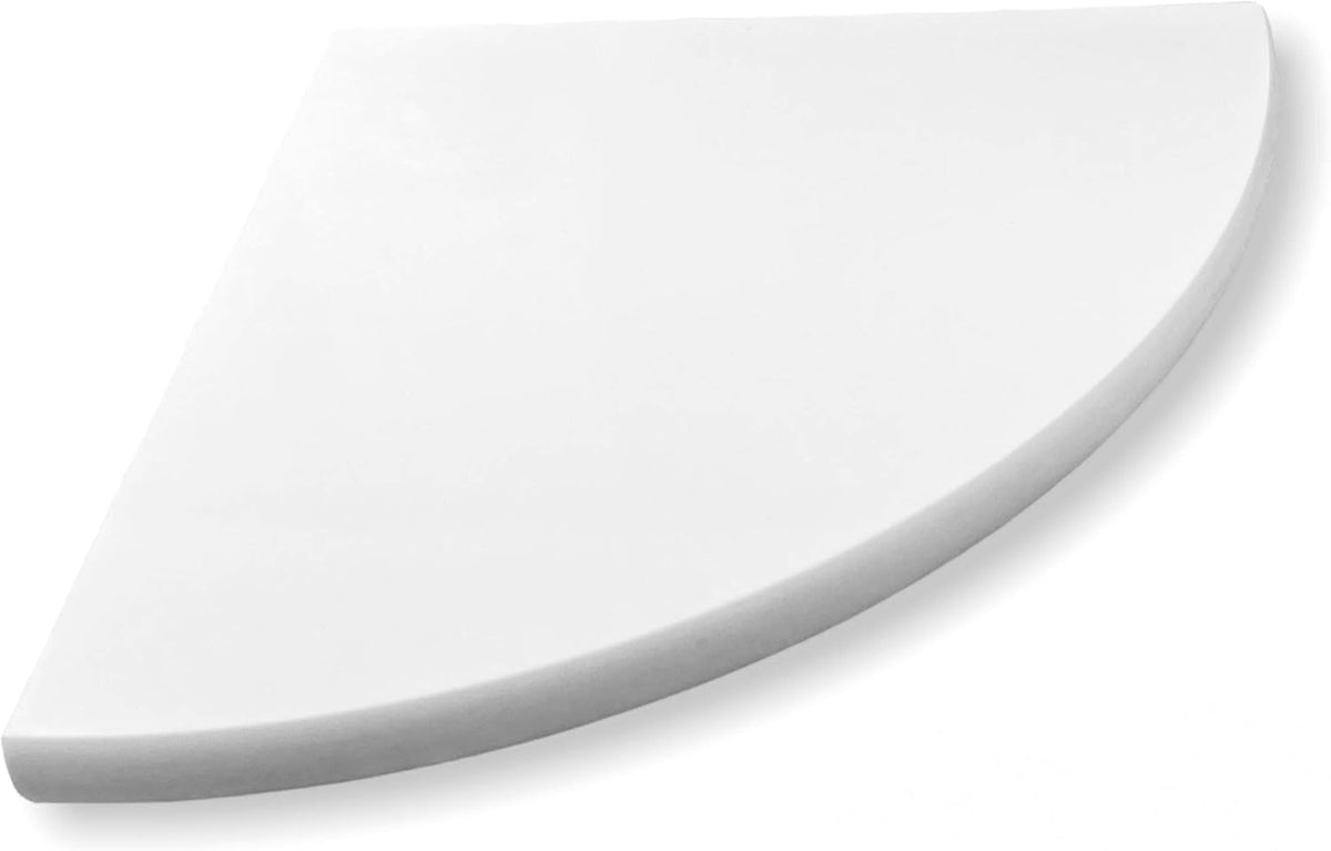 Pure White Engineered Marble Corner Shelf 9x9 Polished, Stain Resistant, Maintenance Free (1 Piece)