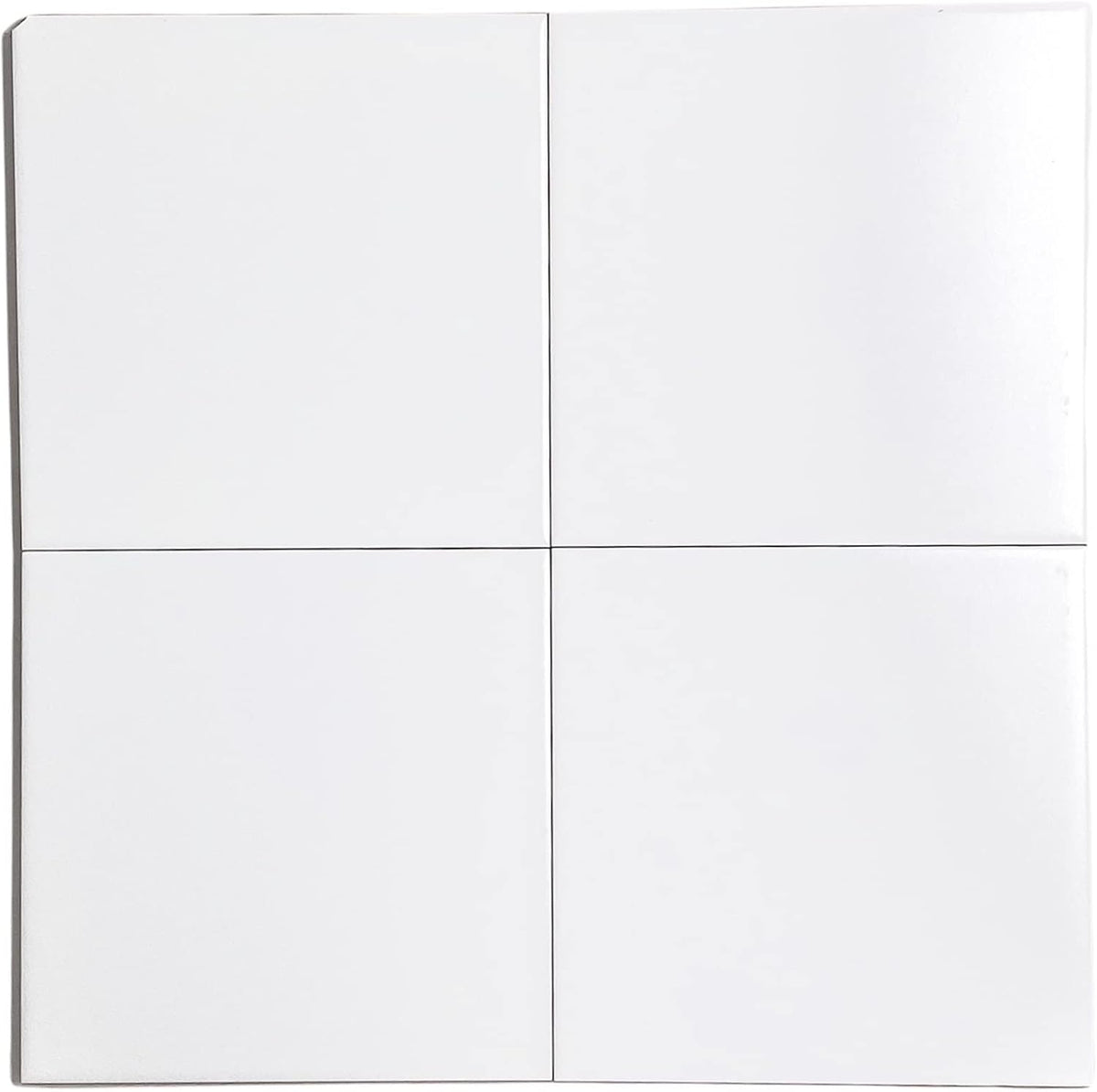 Matte White 6"x6" Ceramic Wall Tile for Kitchen Backsplash & Bathroom - Sold Per Sq.Ft.