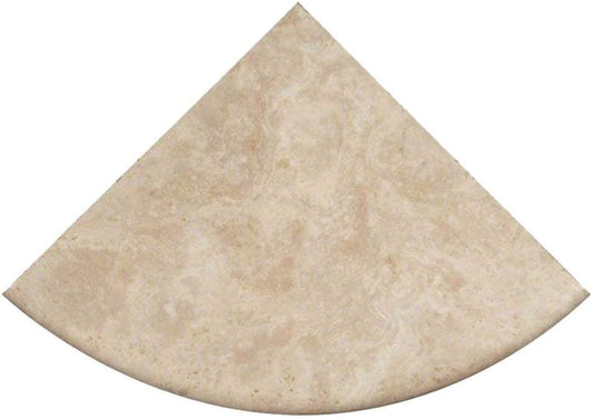 Ivory Light Travertine Corner Shower Shelf – 9 Inch Filled and Honed Stone Bathroom Accessory