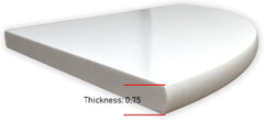 Pure White Engineered Marble Shower Corner Shelf - 9"x9" Polished, Stain Resistant, Maintenance Free (1 Piece)