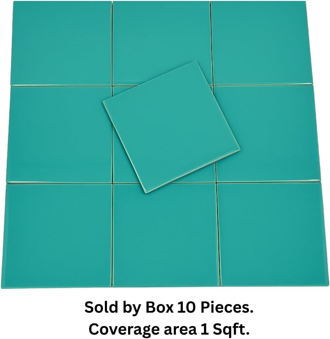 4x4 Ocean Blue Ceramic Tile-Box of 10 pcs