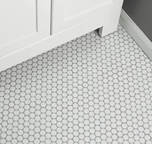 White Penny Round Matte Porcelain Mosaic Tile -  (12x12 sheet)