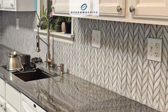 Calacatta Gold Italian Marble Leaf Shape Mosaic Tile Polished (Glossy)