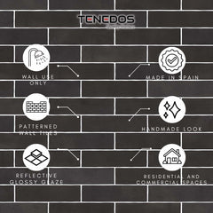 Tenedos HTC184 Ceramic Subway Wall Tile Handmade Look Glossy Glaze for Backsplash Kitchen, Bathroom Shower, Accent Wall (1, Espresso Rich)