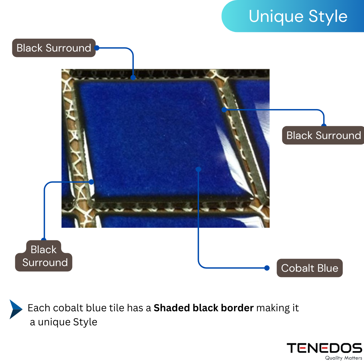 Tenedos 3x3 Cobalt Blue Square Pattern Porcelain Mosaic Floor Wall Pool Tile On Mesh Mounted For Kitchen Backsplash, Bathroom Shower, Accent Decor