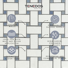 Tenedos HTC194 Ivory Weave Marble Mosaic Tile