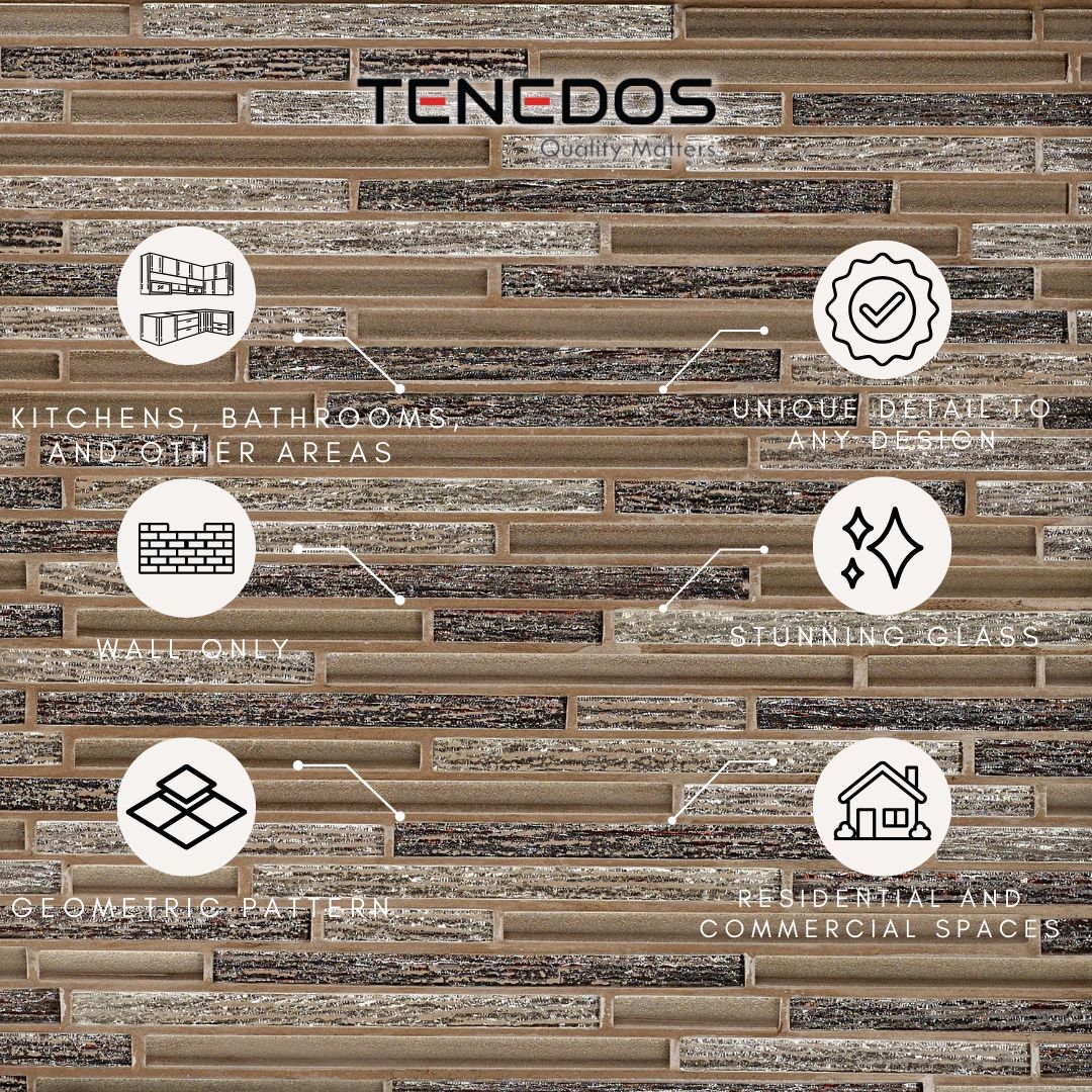 Tenedos HTC199 Seaside Sand Linear Glass Mosaic Tile