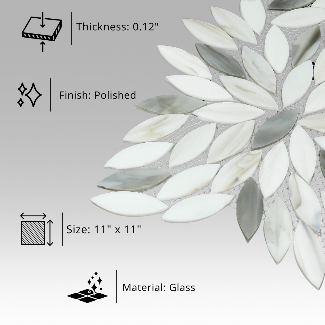 Tenedos Elysian Wave Glass Mosaic Tile-1 piece