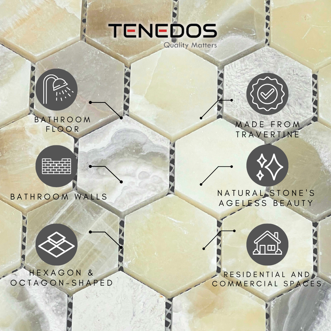 Tenedos Berly Onyx Hexagon Marble Tile