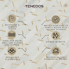 Tenedos Aurora Luxe Chevron Stone Metal Wall Tile-1 piece (Gold)