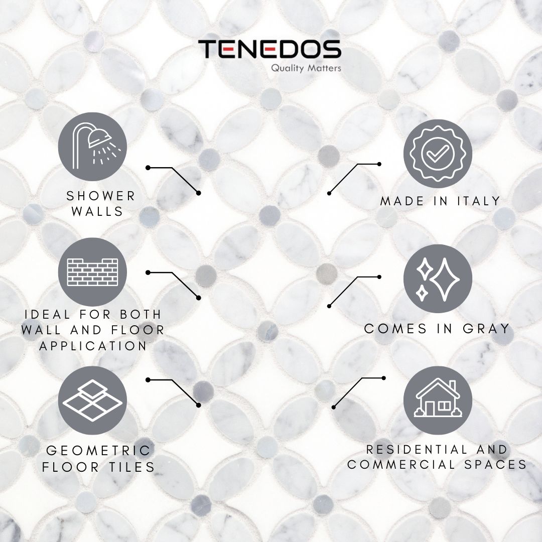 Tenedos HTC192 Ethereal Bloom Marble Mosaic Tile