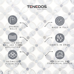Tenedos HTC192 Ethereal Bloom Marble Mosaic Tile