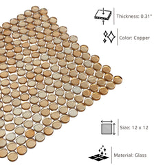 Tenedos HTC200 Copper Penny Glass Mosaic Tile