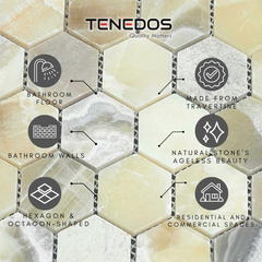 Beryl Onyx Hexagon Marble Tile- 1 piece
