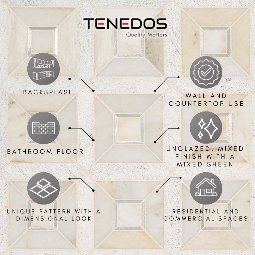 Tenedos Sapphire Silver 12 in. x 12 in. Honed Marble Floor and Wall Tile