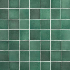 Tenedos TFND-5x5-HMD Forest Green Handmade Look 5x5 Ceramic Wall Tile Glossy for Kitchen Backsplash, Bathroom Shower, Accent Wall, Fireplace Surround