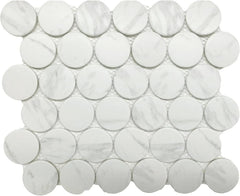 Tenedos 2" Matte Grande Penny Round Porcelain Mosaic Tile for Bathroom, Shower, Kitchen Backsplash, Wall, Floor, Café, Restaurant, Commercial