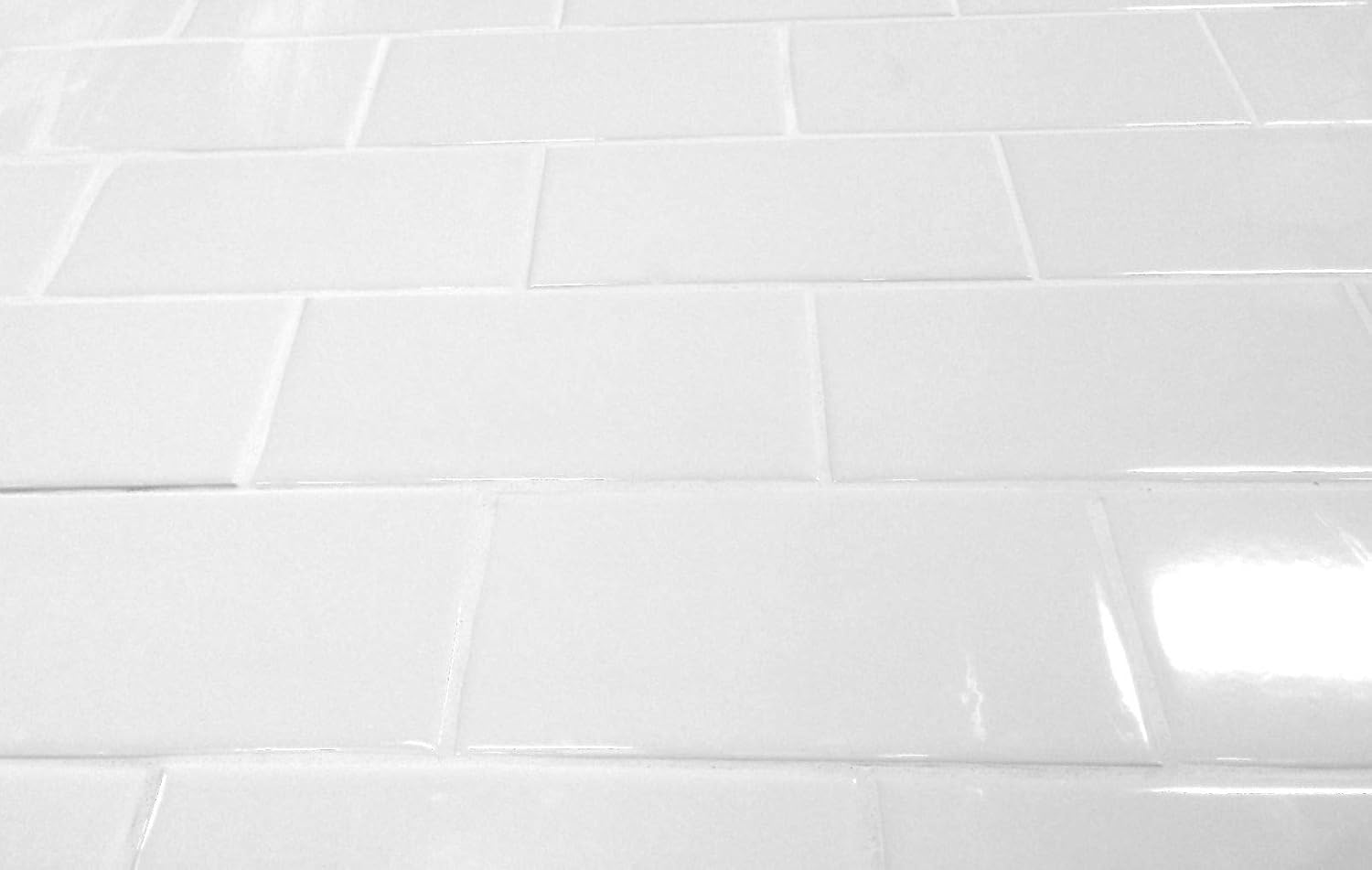 3x6 White High Gloss Ceramic Wall Tile –  (Box of 100 Tiles)