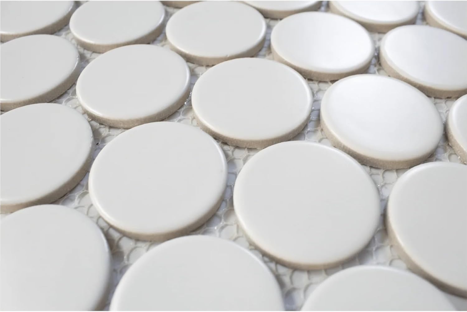 Tenedos 2" Matte Grande Penny Round Porcelain Mosaic Tile for Bathroom, Shower, Kitchen Backsplash, Wall, Floor, Café, Restaurant, Commercial