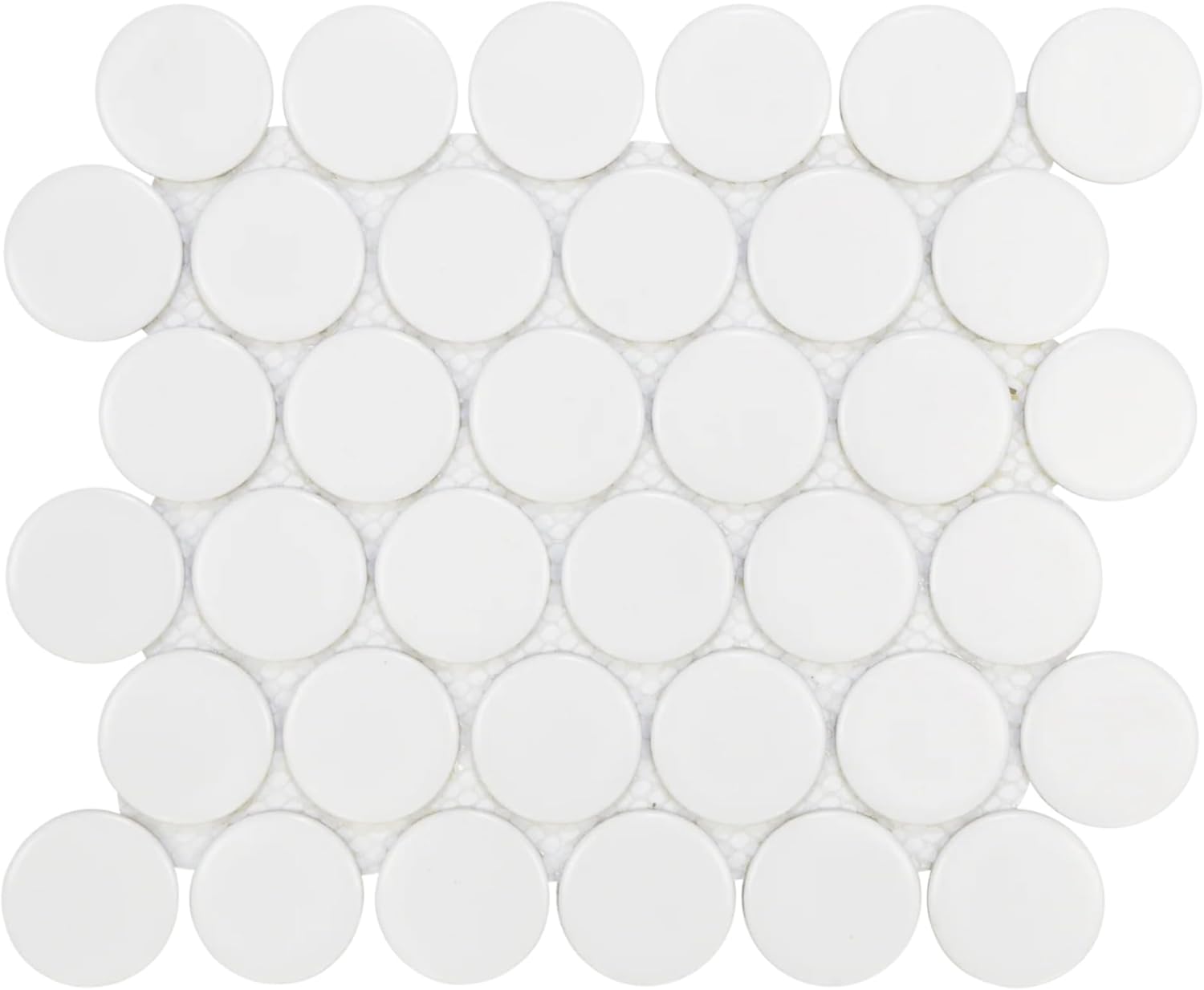 Tenedos 2" Matte Grande Penny Round Porcelain Mosaic Tile for Bathroom, Shower, Kitchen Backsplash, Wall, Floor, Café, Restaurant, Commercial