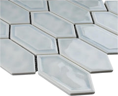 Tenedos Bright Picket Glass Mosaic Tile – 13.3" x 10.2" Glossy Finish, Kitchen Backsplash, Bathroom, Shower Wall & Accent Tile