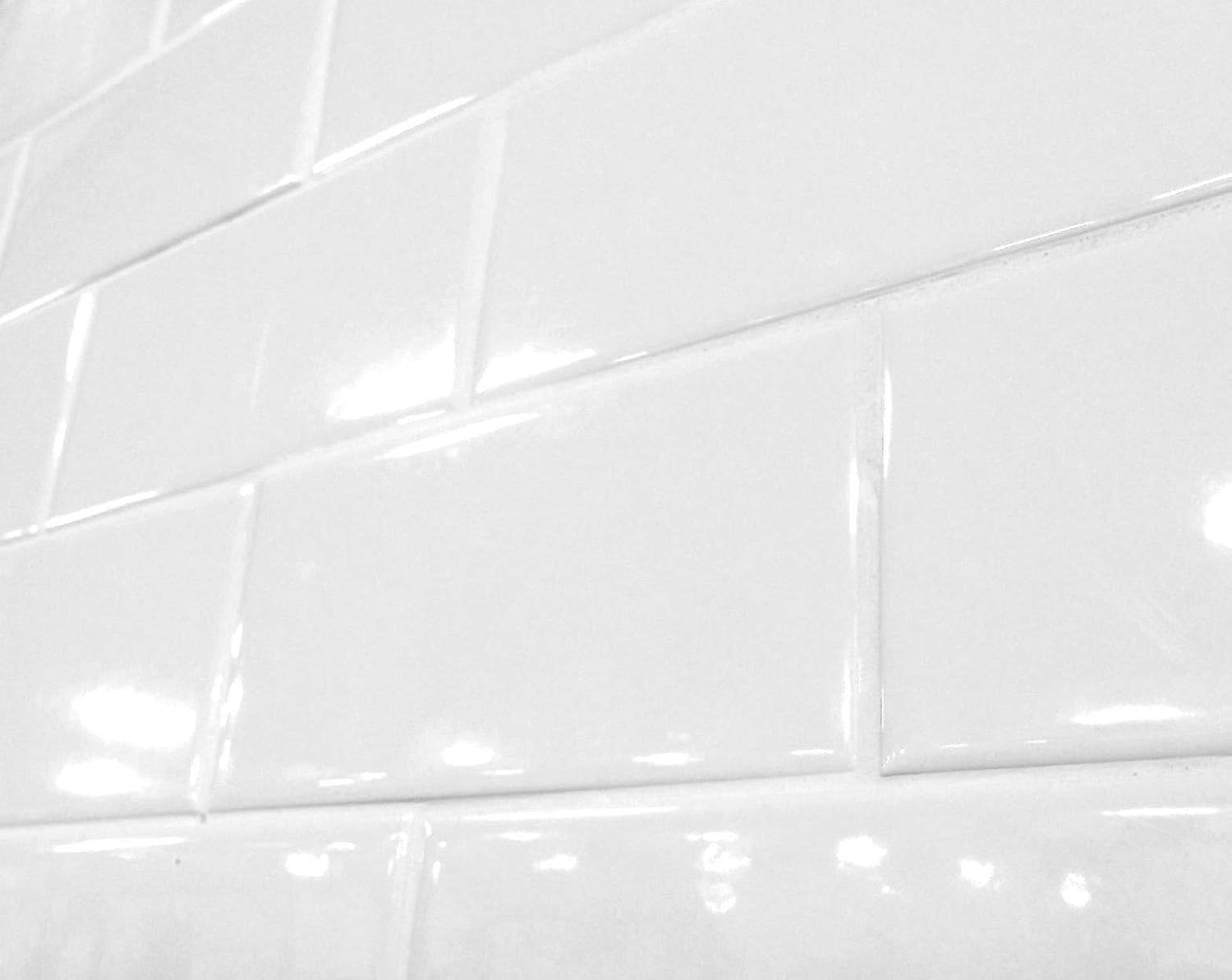 3x6 White High Gloss Ceramic Wall Tile –  (Box of 100 Tiles)