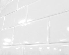 3x6 White High Gloss Ceramic Wall Tile –  (Box of 100 Tiles)