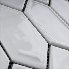 Tenedos Bright Picket Glass Mosaic Tile – 13.3" x 10.2" Glossy Finish, Kitchen Backsplash, Bathroom, Shower Wall & Accent Tile