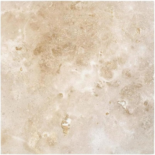 12x12 Travertine Natural Stone Cream Beige Ivory Tile