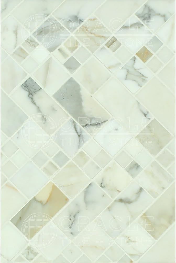 Natural Marble 2x4 Honed Brick Pattern Tile – White with Gold Veins (1 sqft)