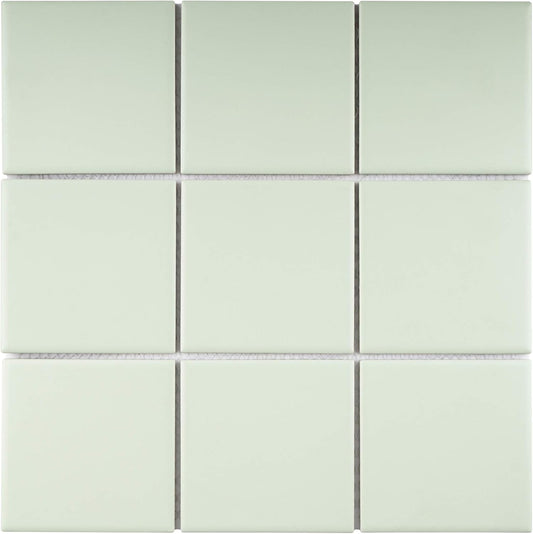 4x4 Mint Green Porcelain Matte Mosaic Tile (12x12 sheet)
