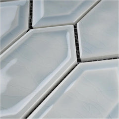 Tenedos Bright Picket Glass Mosaic Tile – 13.3" x 10.2" Glossy Finish, Kitchen Backsplash, Bathroom, Shower Wall & Accent Tile