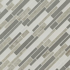 Tenedos Urban Mix Linear Glass Mosaic Tile – 12x12 Inch Sheet, Multi-Finish Grey and White Kitchen Backsplash & Bathroom Wall Tile – Modern Glass Accent for Home & Commercial Use (10 Sheet)