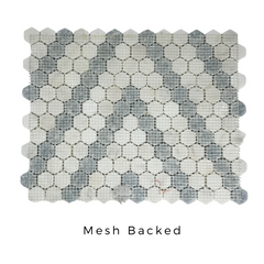 Tenedos Suzi Marble Hexagon Polished Marble Mesh-Mounted Mosaic Tile- 1 piece