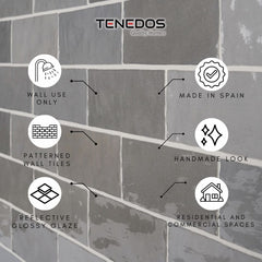 Tenedos HTC184 Ceramic Subway Wall Tile Handmade Look Glossy Glaze for Backsplash Kitchen, Bathroom Shower, Accent Wall (1, Desert Taupe)