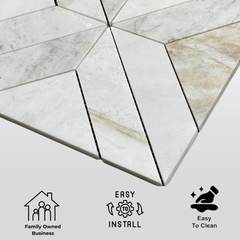 Tenedos Agate Marble Honed Mosaic Marble Floor and Wall Tile- 1 piece