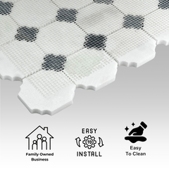 Tenedos Lavender Polished Marble Mosaic Tile- 1 piece
