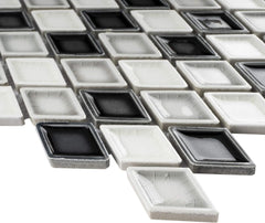 Handmade-Style Gray Diamond Porcelain Wall Tile – For Backsplash & Accent Walls