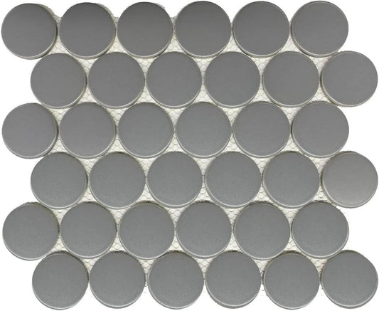 Tenedos 2" Matte Grande Penny Round Porcelain Mosaic Tile for Bathroom, Shower, Kitchen Backsplash, Wall, Floor, Café, Restaurant, Commercial