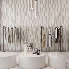 Tenedos HTCRC Glossy Wool 3x12 Interlocking Ceramic Wall Tile | Decorative Elongated Tile | Kitchen Backsplash Bathroom