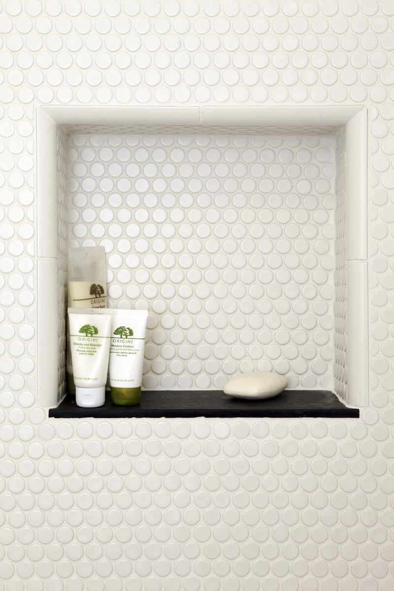 White Penny Round Matte Porcelain Mosaic Tile -  (12x12 sheet)